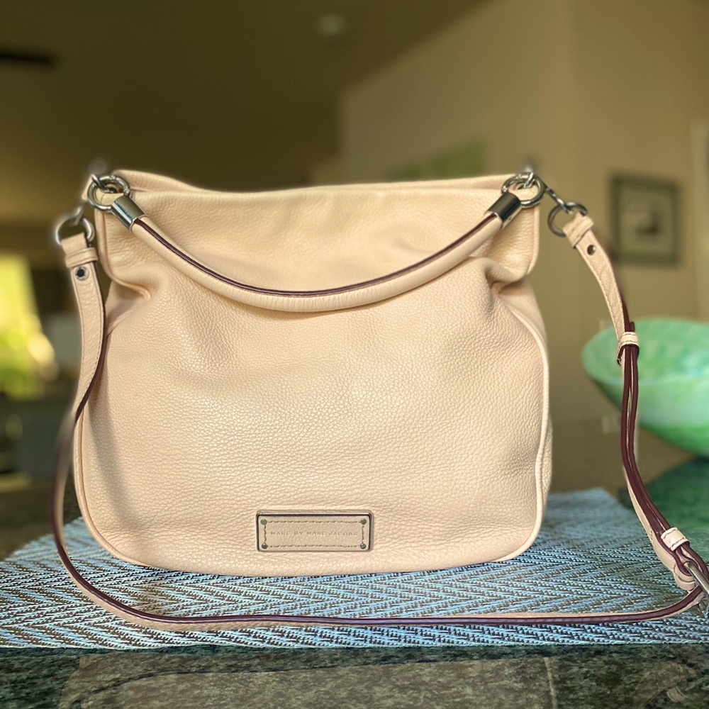 Marc by Marc Jacobs hobo - peachy pink color leather with silvertone hardware